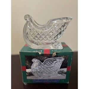 VTG International Silver Company 24% Lead Large Crystal sled rare Christmas